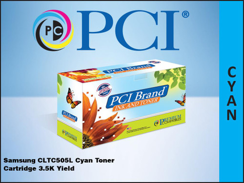 PCI Brand Samsung CLTC505L Cyan Toner Cartridge 3.5K Yield PCI Brand Samsung CLTC505L Cyan Toner Cartridge 3.5K Yield