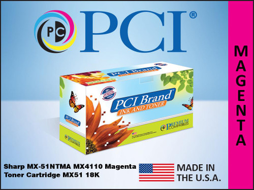 PCI Brand Sharp MX 51NTMA Magenta Toner Cartridge PCI Brand Sharp MX 51NTMA Magenta Toner Cartridge