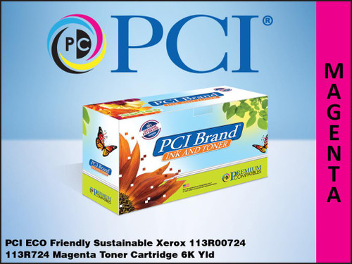 PCI Brand Xerox Phaser 113R00724 Magenta Toner Cartridge