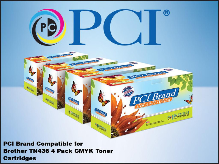 PCI Brand Brother TN436 CMYK Toner Cartridge 4Pack