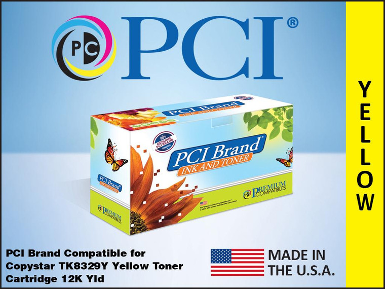 PCI Brand Copystar TK8329Y Yellow toner cartridge