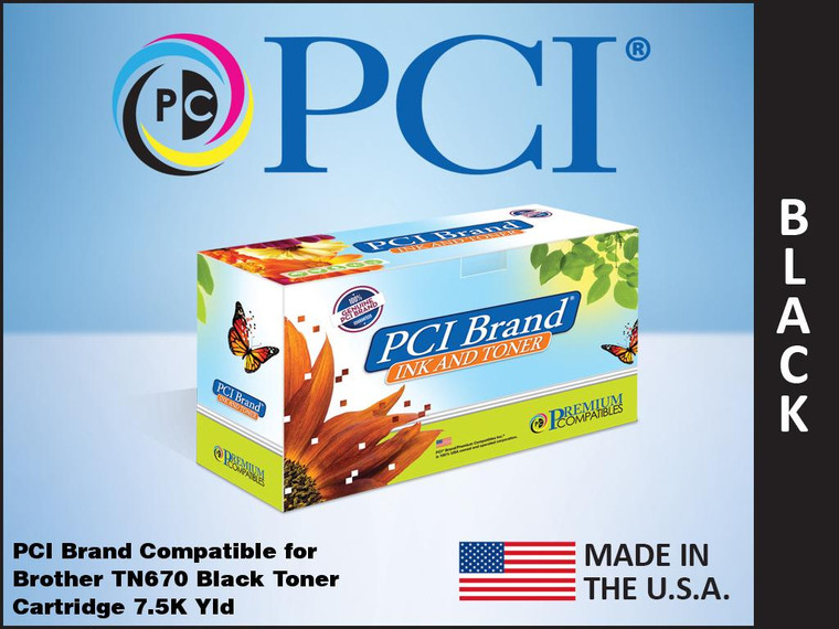 PCI Brand Brother TN670 Black Toner Cartridge