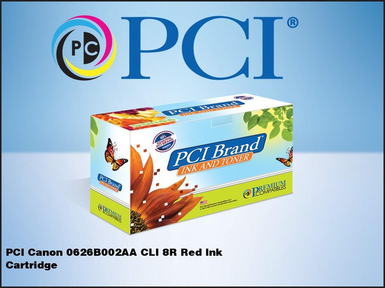 PCI Brand Canon 0626B002AA CLI8R Red ink Cartridge