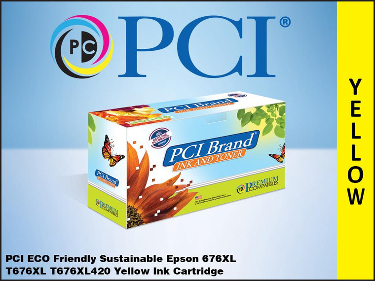 PCI Brand Epson 676XL T676XL420 Yellow Inkjet Cartridge