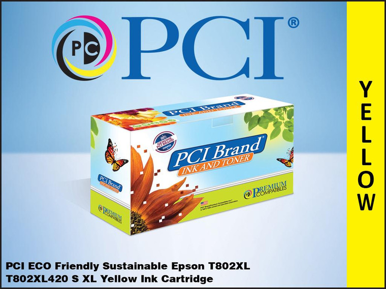 PCI Brand Epson T802XL420 Yellow ink Cartridge