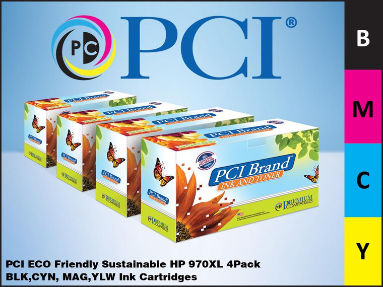 PCI Brand HP 970XLBMCY 4pack inkjet cartridge