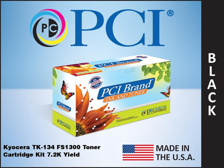PCI Brand Kyocera TK134 Black Toner Cartridge