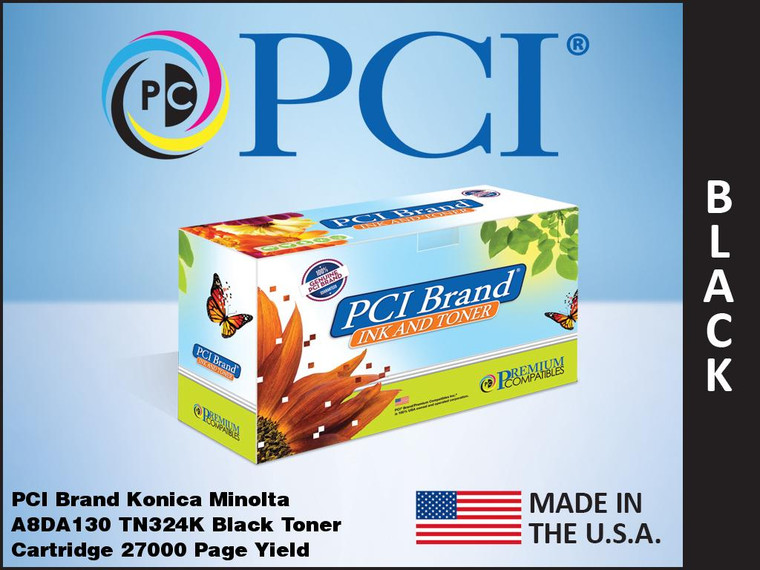 PCI Brand Konica Minolta A8DA130 TN324K Black Toner Cartridge