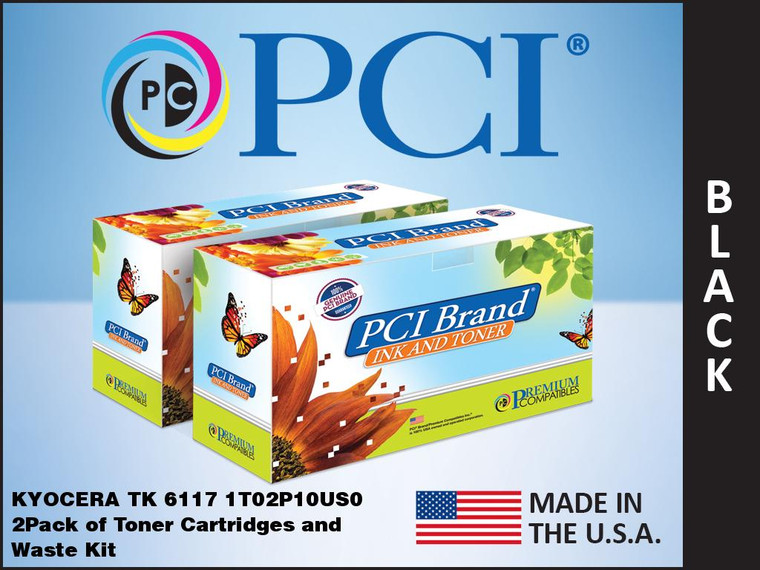 PCI Brand Kyocera TK 6117 2Pack of Toner Cartridges