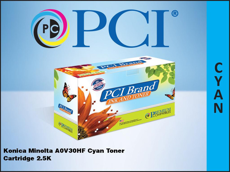 PCI Brand Konica Minolta A0V30HF Cyan Toner Cartridge