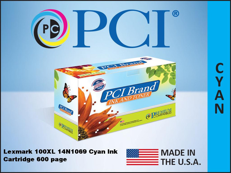 PCI Brand Lexmark 14N1069 Cyan Inkjet Cartridge