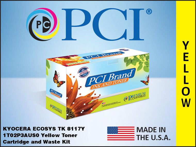 PCI Brand Kyocera ECOSYS TK 8117Y Yellow Toner Cartridge