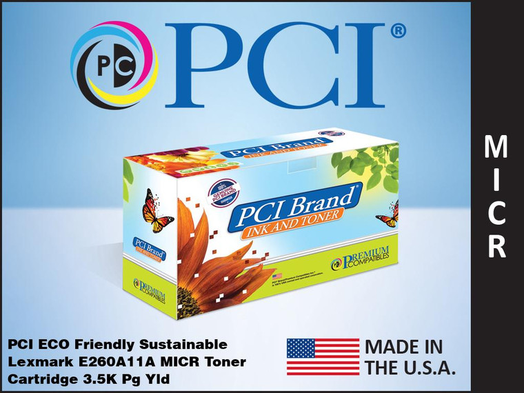 PCI Brand Lexmark E260A11A MICR Toner Cartridge