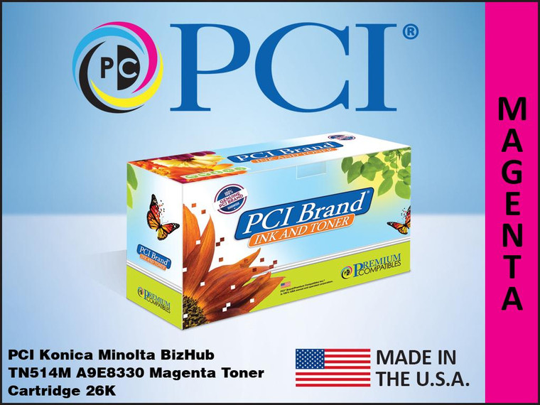 PCI Brand Konica Minolta TN514M A9E8330 Magenta Toner