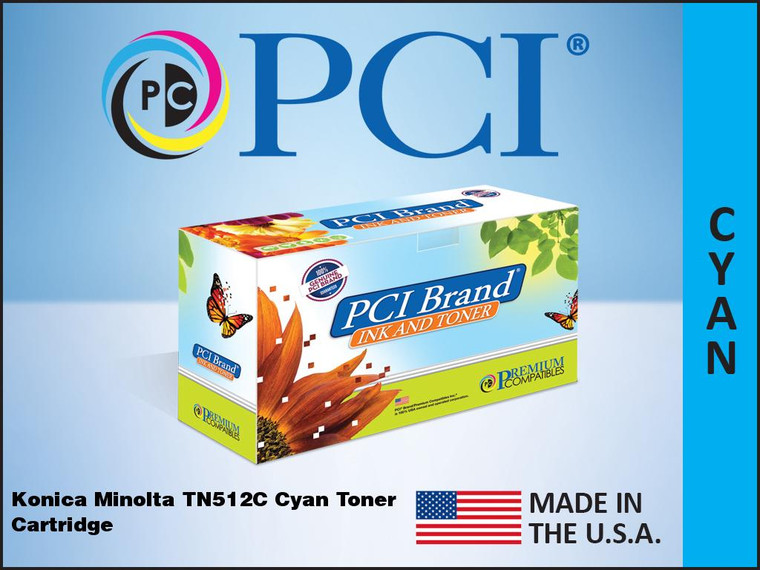 PCI Brand Konica Minolta TN512C Cyan Toner Cartridge
