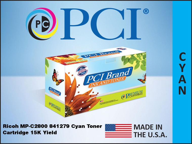 PCI Brand Ricoh 841279 Cyan Toner Cartridge