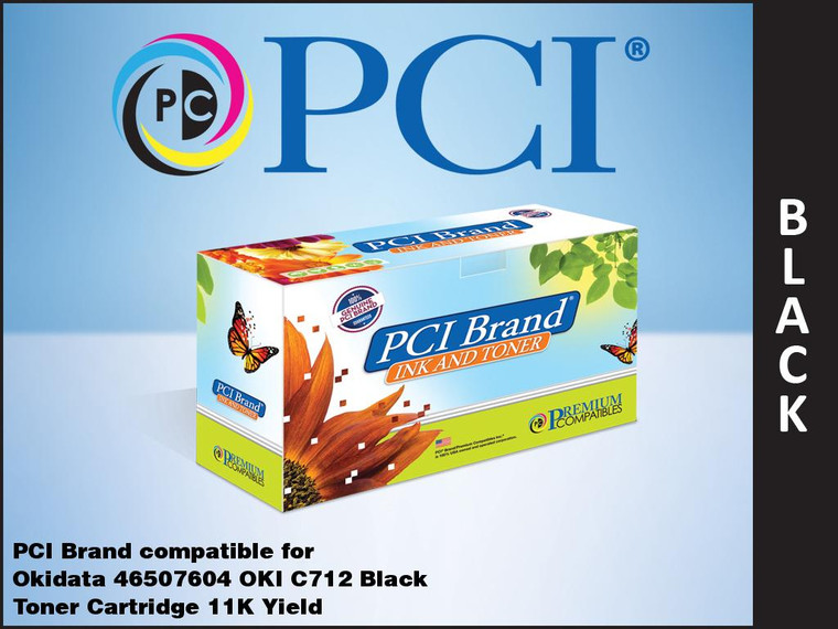 PCI Brand Okidata 46507601 C712 Yellow Toner Cartridge