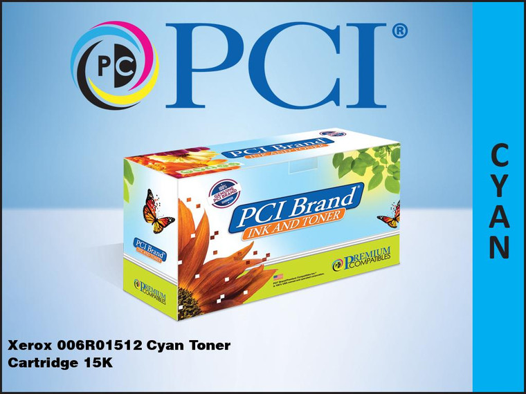 PCI Brand Xerox 006R01512 Cyan Toner Cartridge 15K