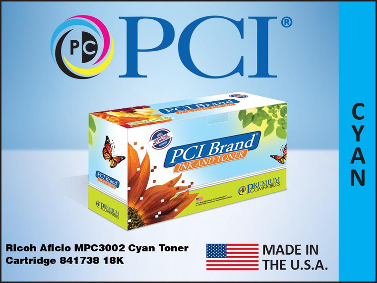 PCI Brand Ricoh 841738 Cyan Toner Cartridge
