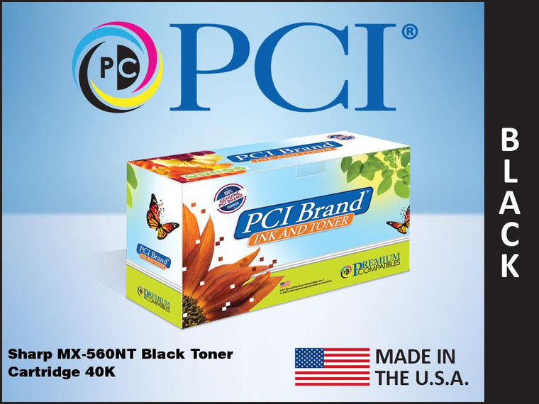 PCI Brand Sharp MX 560NT Black Toner Cartridge 40K