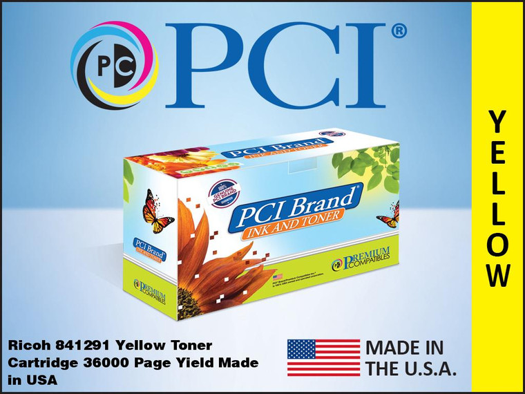 PCI Brand Ricoh 841291 Yellow Toner Cartridge