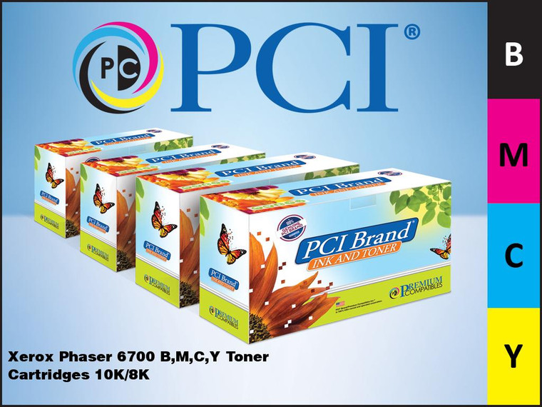 PCI Brand Xerox Phaser 6700CMYK BMCY Toner Cartridge