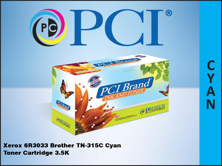 PCI Brand Xerox Brother 6R3033 Cyan Toner Cartridge
