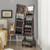 47 Inch Lockable Jewelry Cabinet Armoire with 3-Color LED Lights-Brown