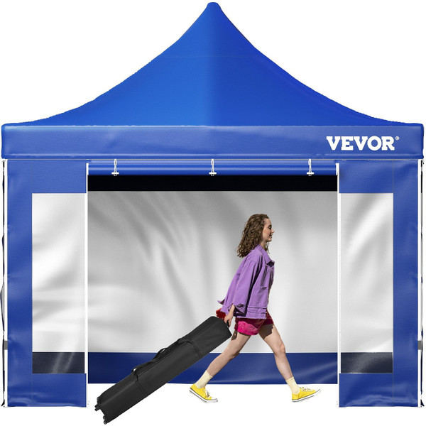 VEVOR Pop Up Canopy Tent, 10 x 10 FT, Outdoor Patio Gazebo Tent with Removable Sidewalls and Wheele