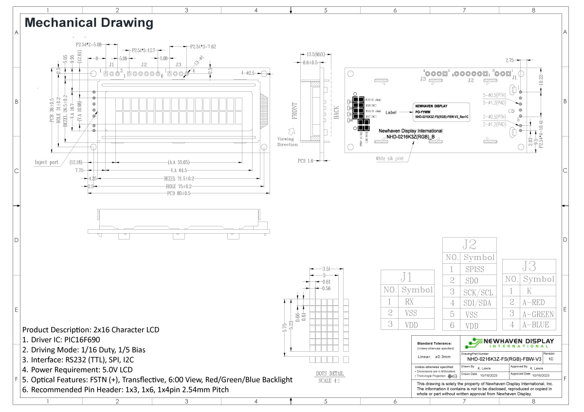 16x2 Character LCD | FSTN+ Serial Display with RGB Backlight