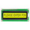 1x16 Character single line LCD STN+ Yellow/Green with Y/G Backlight Display Front  On