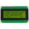 Front view of an unlit 20x4 character LCD with an STN+ yellow-green screen showing dark text.