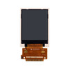 Front view of a 1.8-inch TFT LCD with an attached 24-pin hot-bar solder FPC and an inactive black screen.
