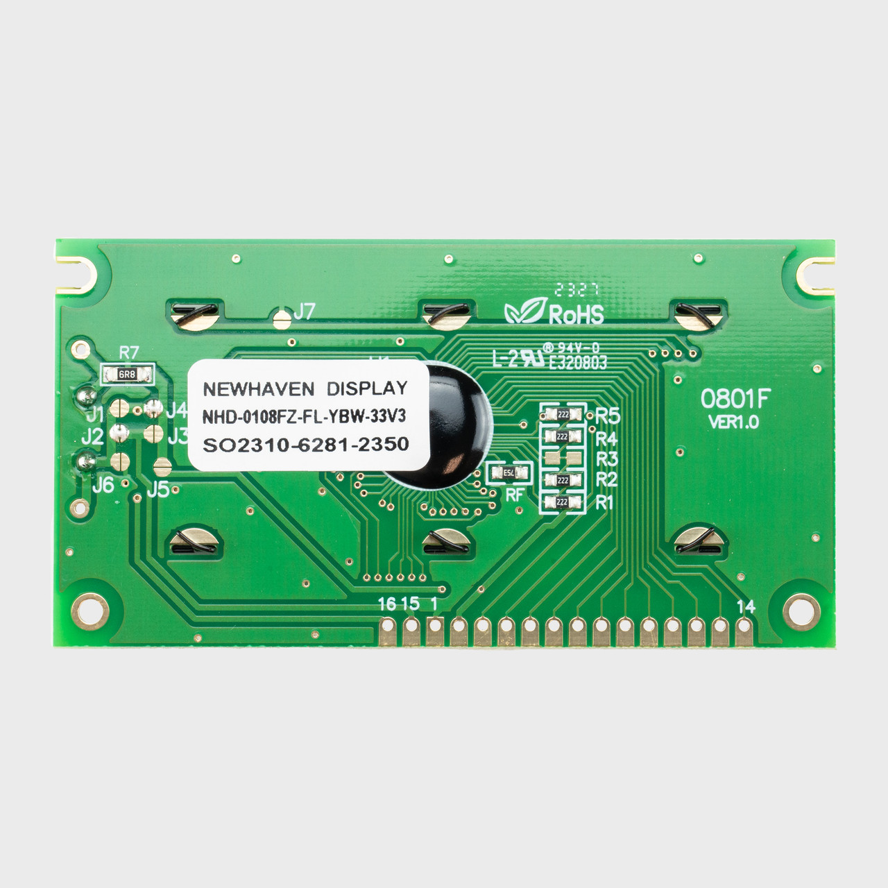 8x1 Character LCD | STN+ Yellow/Green Display with Yellow/Green