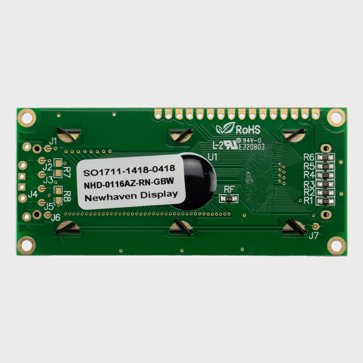 16x1 Character LCD | STN+ Gray Display with No Backlight