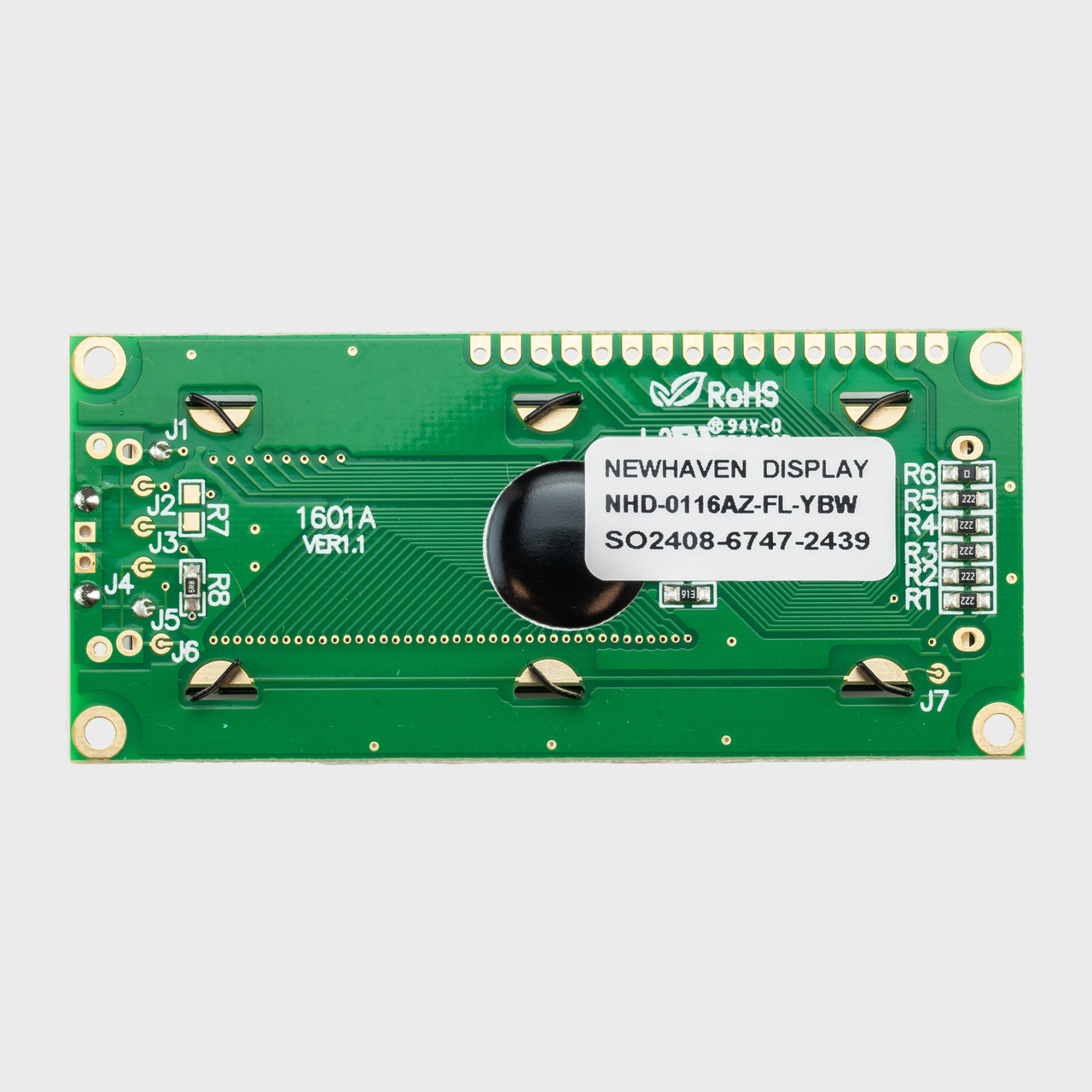 16x1 Compact Character LCD | STN+ Yellow/Green Display with Yellow