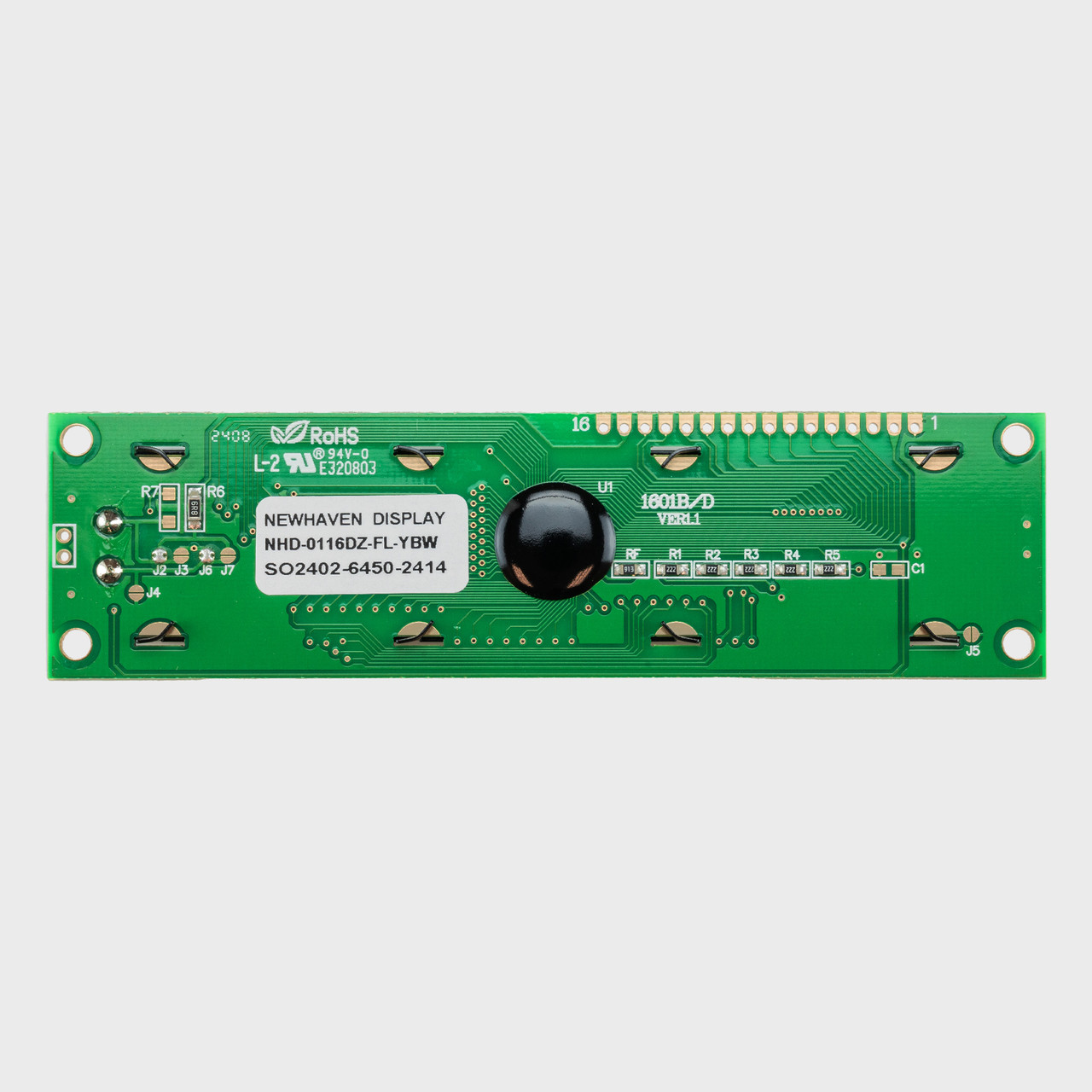 16x1 Character LCD | STN+ Yellow/Green Display with Yellow/Green