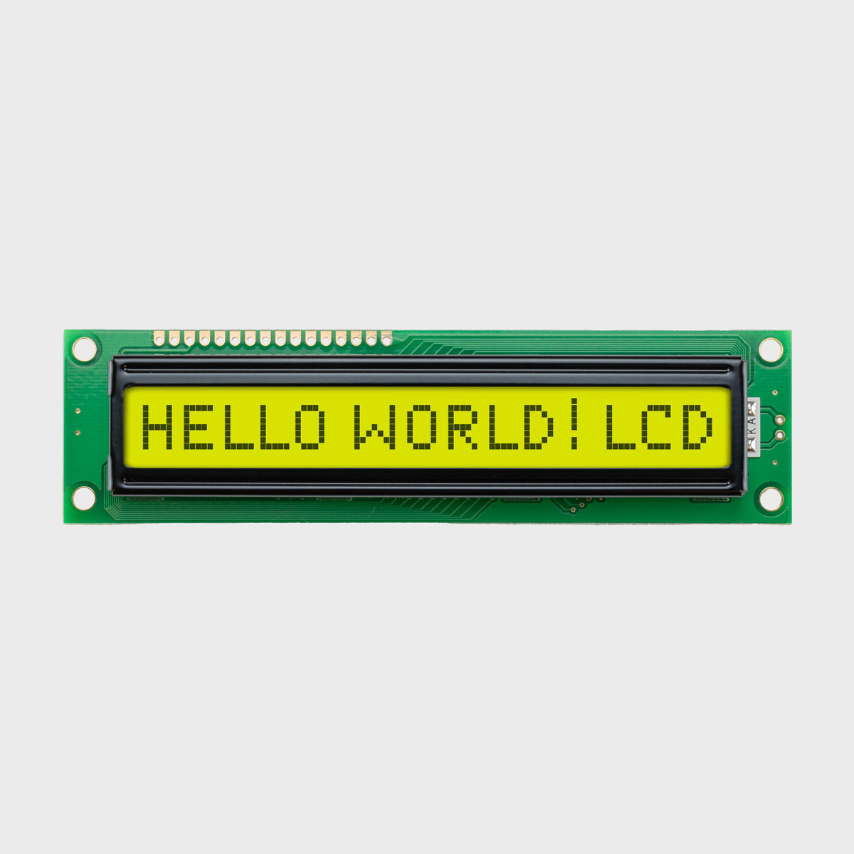 16x1 Character LCD | STN+ Gray Display DZ with Yellow/Green Backlight