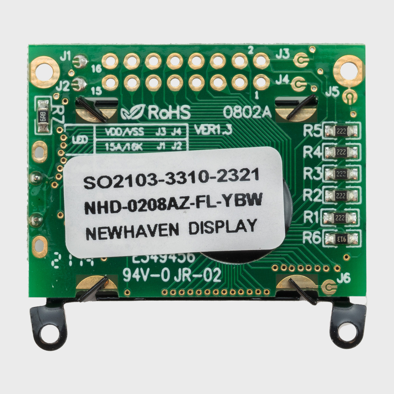 8x2 Character LCD | STN+ Yellow - Green Display with Yellow/Green