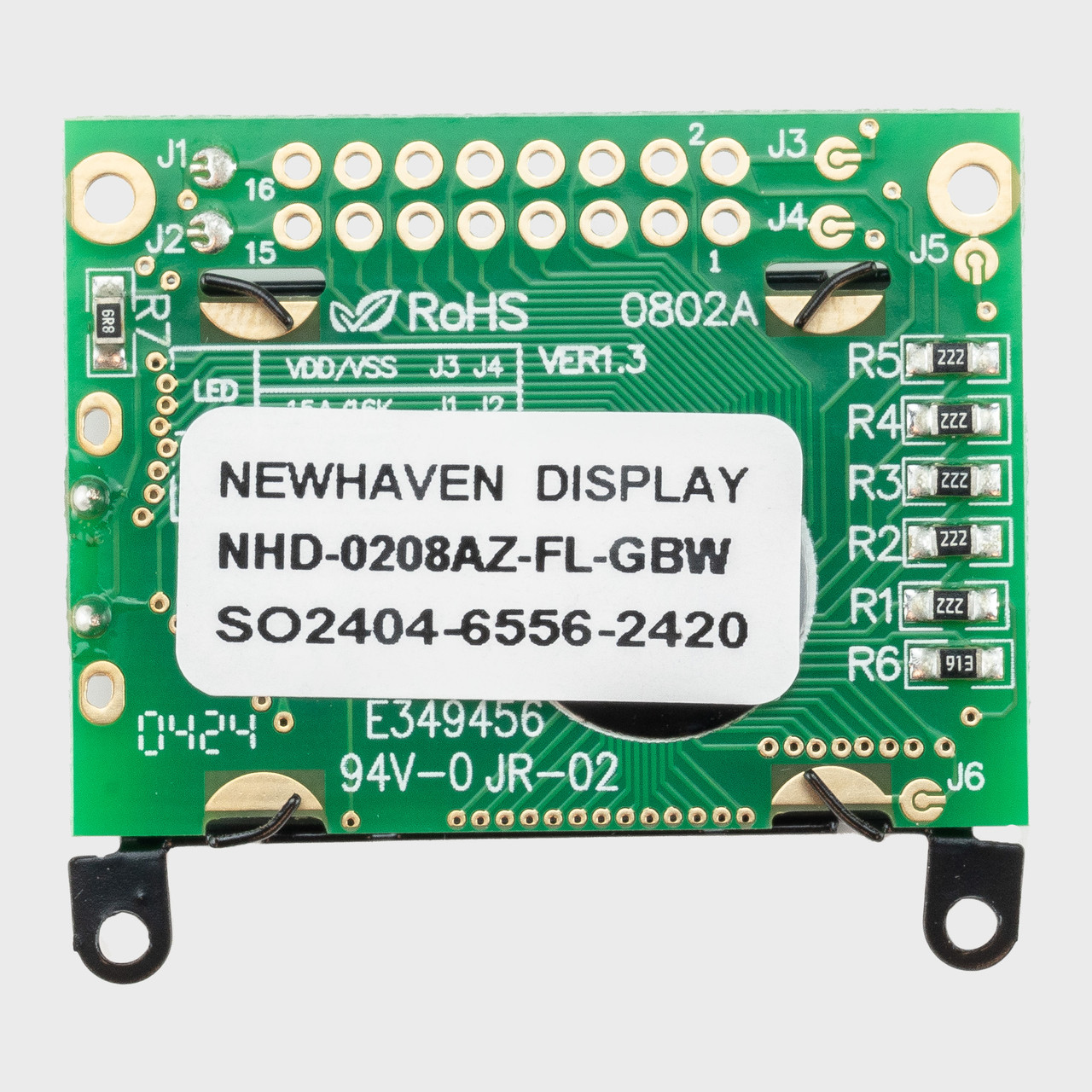 0128-02★2週間しか使ってない新品同様の業務用液晶ディスプレイ 8x2 Character LCD | Monochrome Display with Yellow - Green Backlight