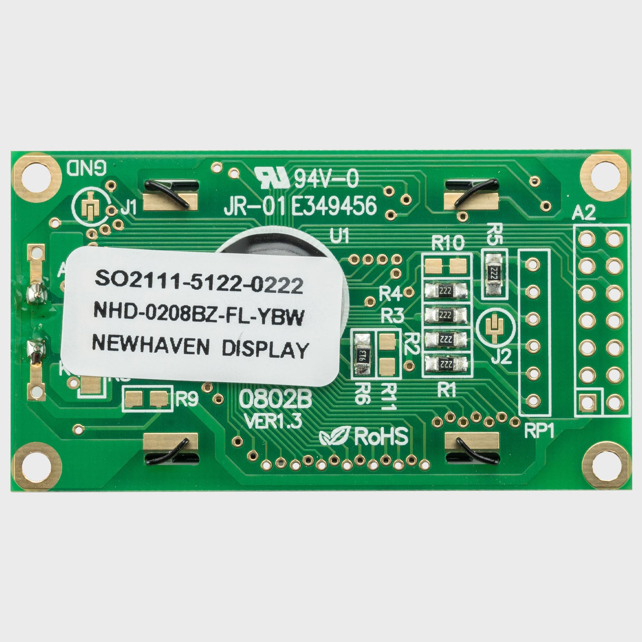 8x2 Character LCD | STN+ Yellow/Green Display with Yellow/Green