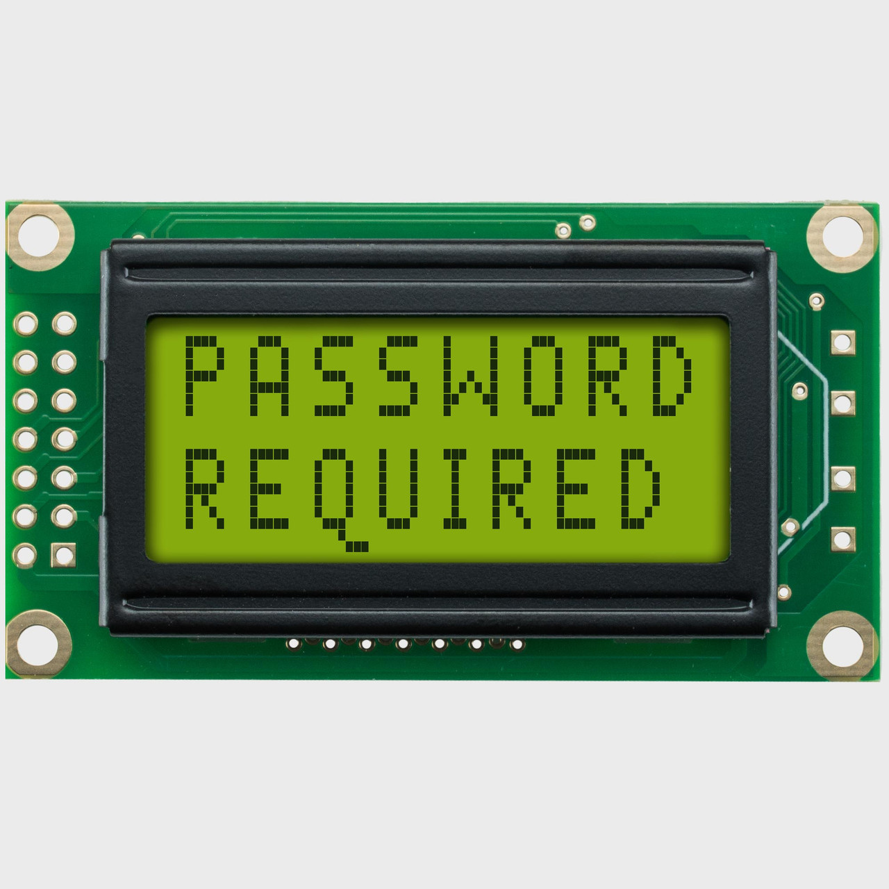 8x2 Character LCD | 5V STN+ Yellow/Green Display - Dark on Green
