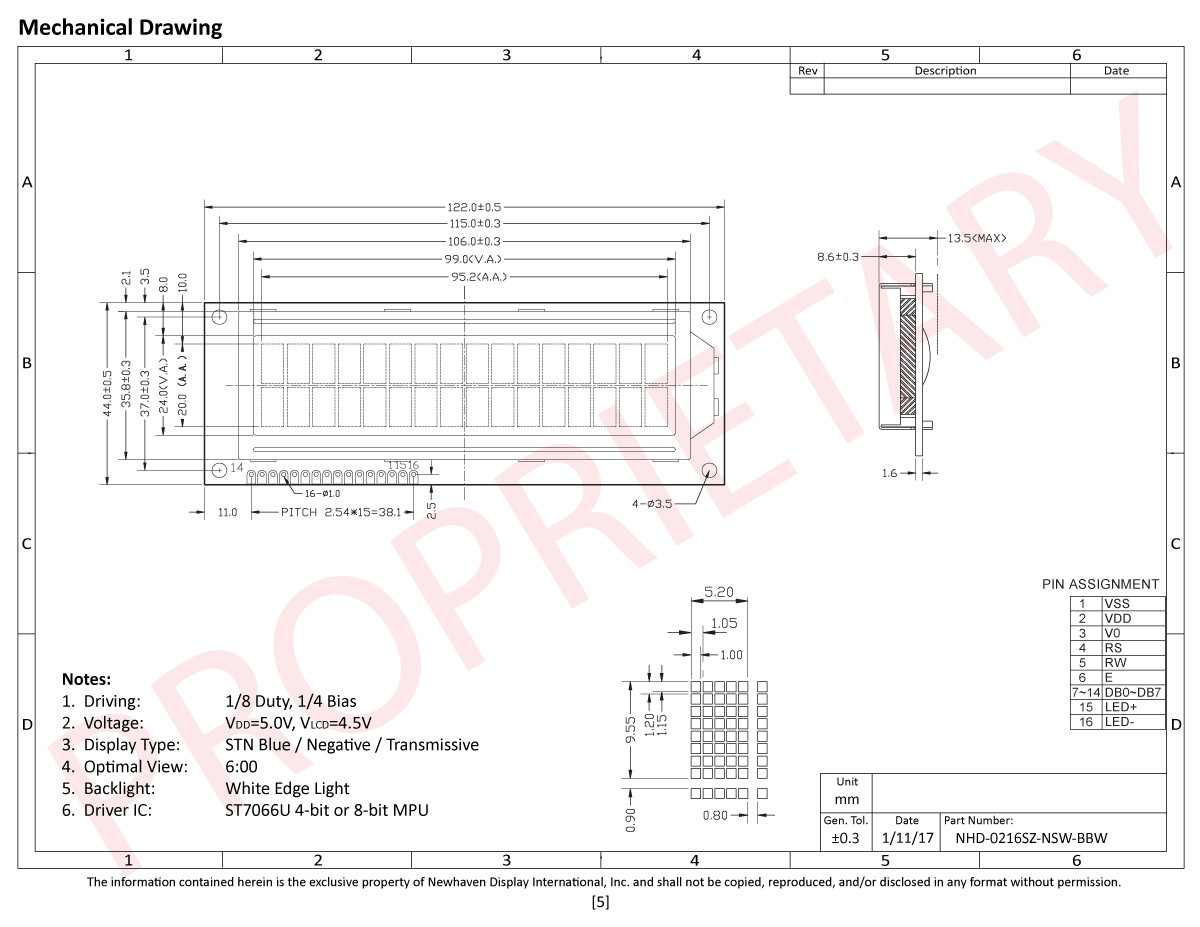 16x2 Character LCD | STN- Blue Display SZ with White Side Backlight 5V