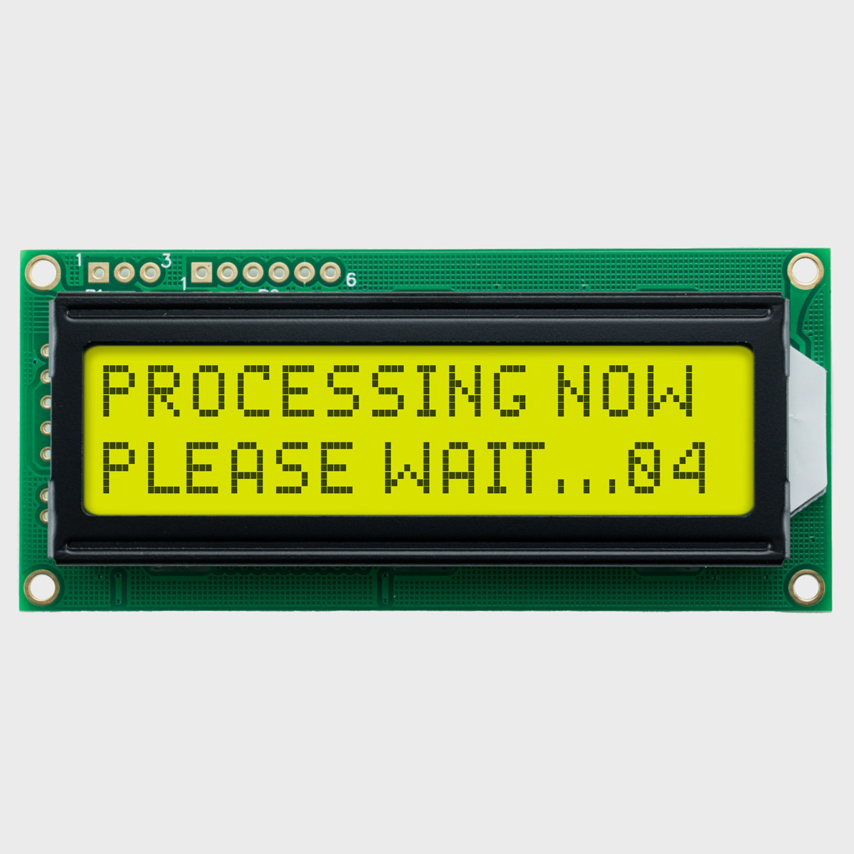 16x2 Character LCD | STN+ Gray Serial Display with Yellow/Green
