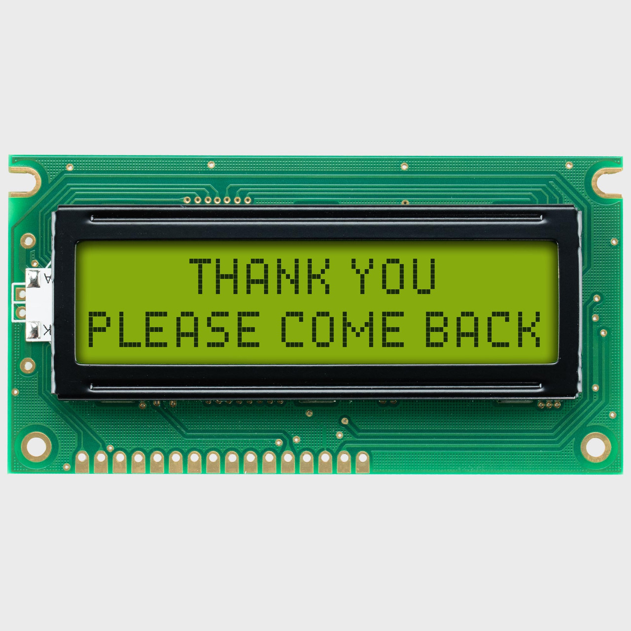 yuページ 16x2 Character LCD | STN+ Yellow/Green Display BZ with Yellow