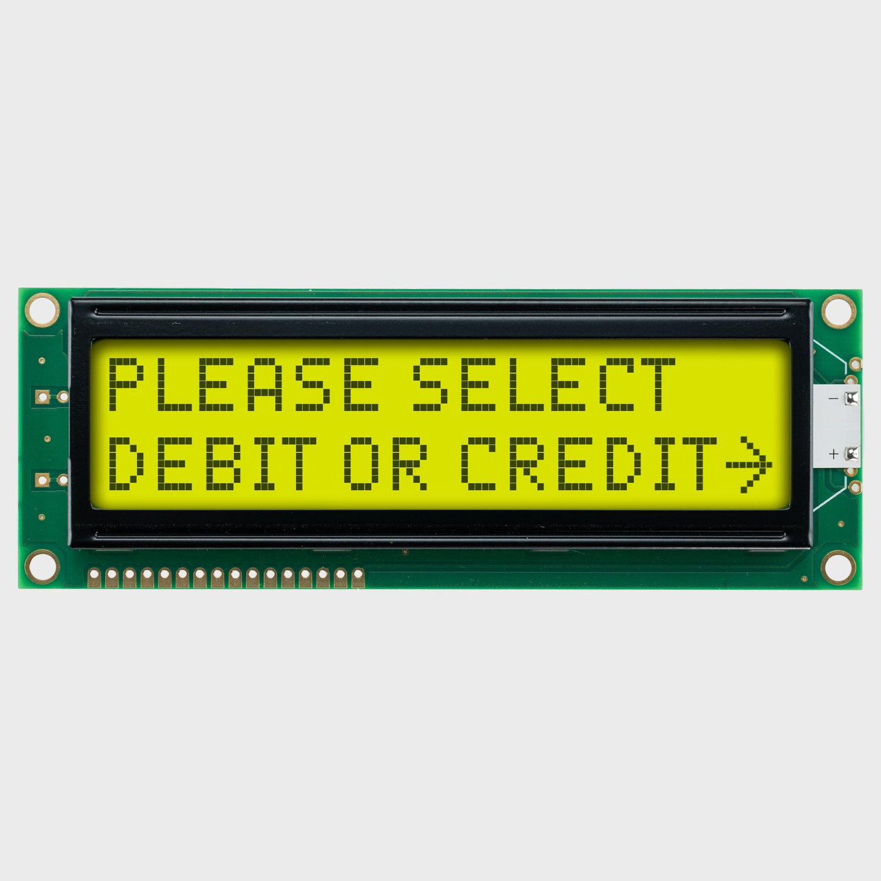 16x2 Character LCD | STN+ Yellow/Green Display SZ with Yellow