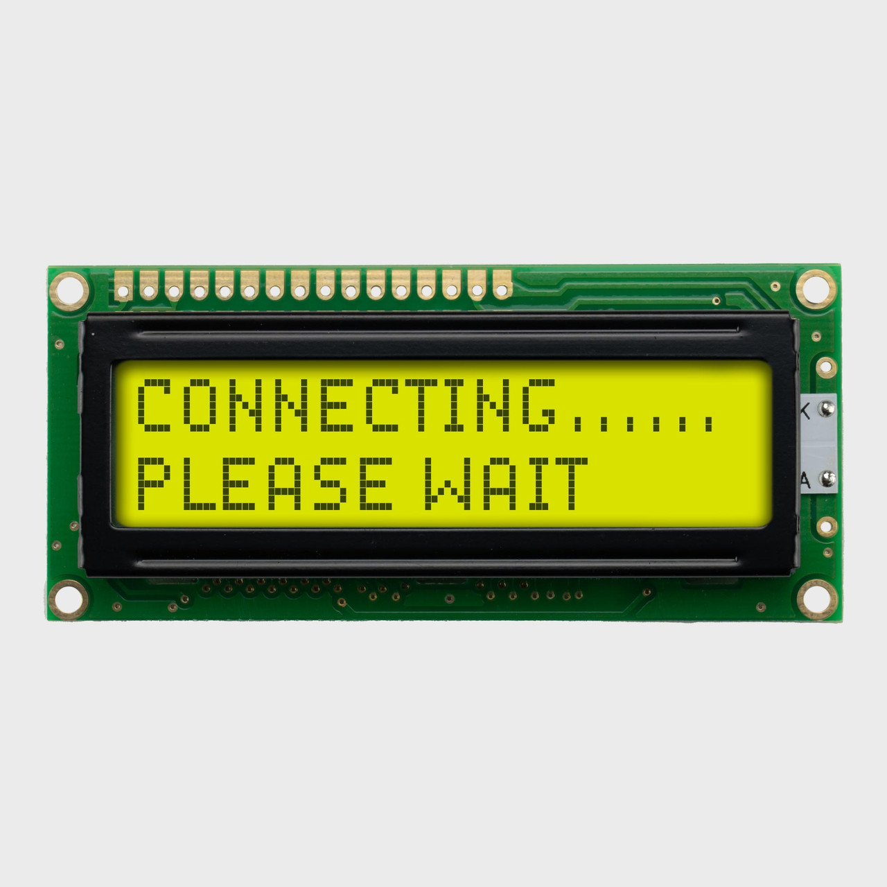 20x2 Character LCD | STN+ Gray with Yellow/Green Backlight