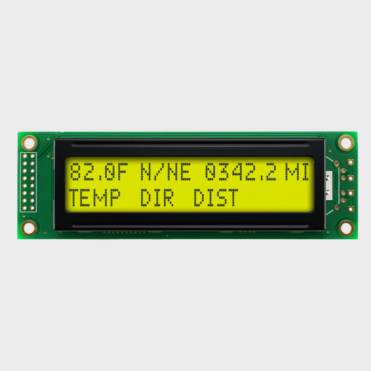 20x2 Character LCD | STN+ Gray Model DZ with Yellow/Green Backlight