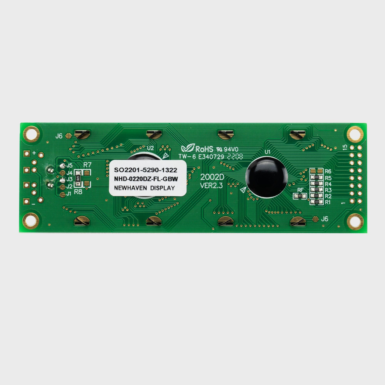 20x2 Character LCD | STN+ Gray Model DZ with Yellow/Green Backlight
