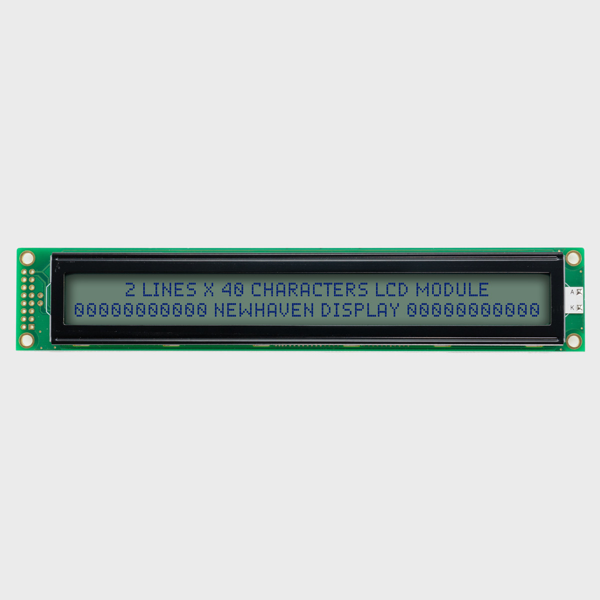 40x2 Character LCD | STN+ Gray Display with Yellow/Green Backlight